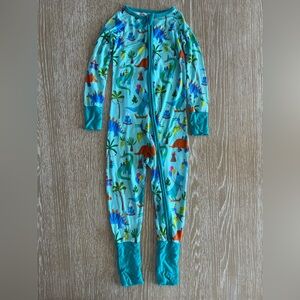 Little Sleepies Dinosaur Adventure Kids Footie - Teal and Multicolor 3T